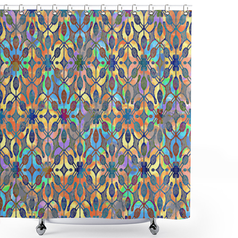 Personality  Carpet And Fabric Print Design With Grunge And Distressed Texture Repeat Pattern  Shower Curtains