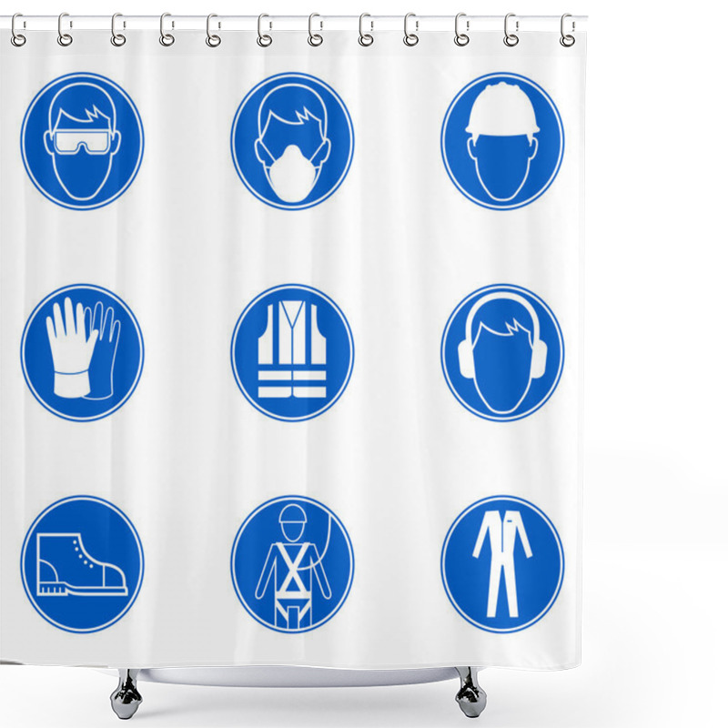 Personality  Safety At Work Signs Shower Curtains