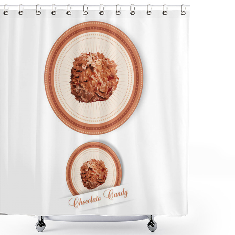 Personality  Label With The Chocolates Shower Curtains