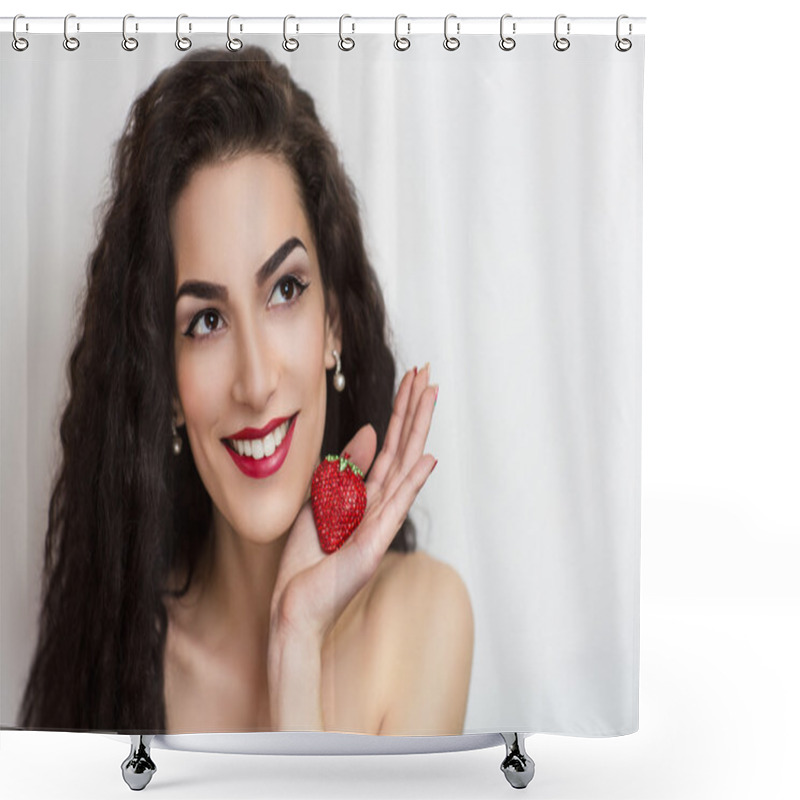 Personality  Beauty Make Up Woman Shower Curtains