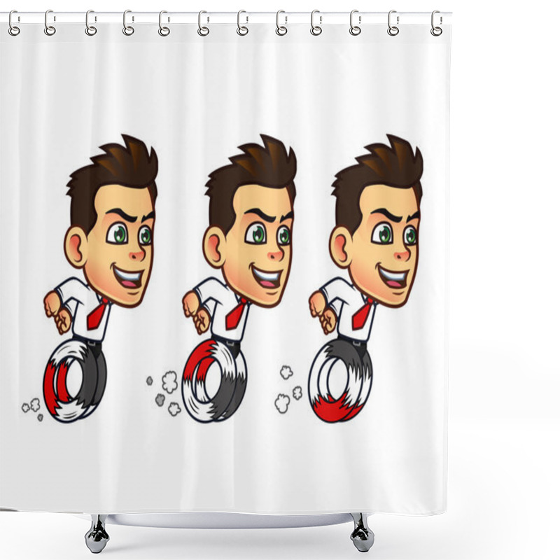 Personality  Businessman Cartoon Animation Sprite Shower Curtains