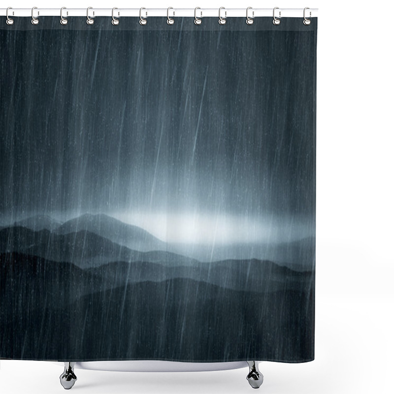 Personality  Rain On A Cloudy Day In Autumn Shower Curtains