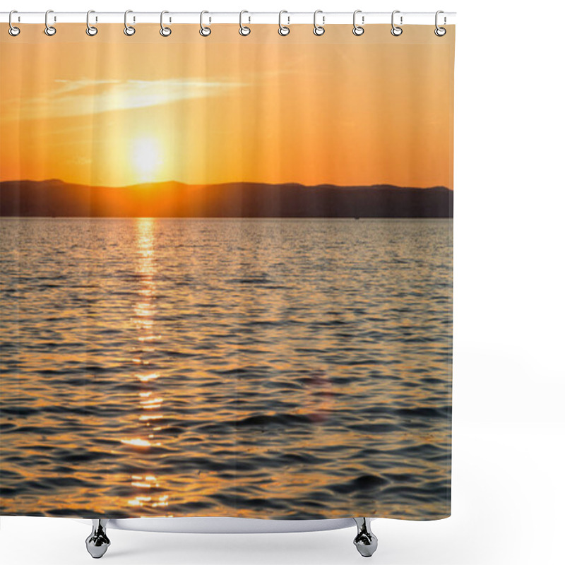 Personality  Sunset Sky Above Balaton Lake  Shower Curtains