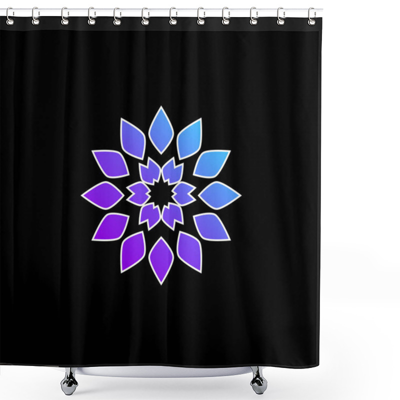 Personality  Big Flower Blue Gradient Vector Icon Shower Curtains