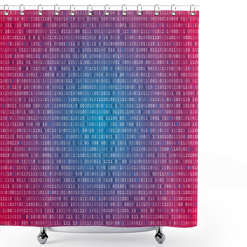 Personality  Red Screen Binary Code Screen Shower Curtains