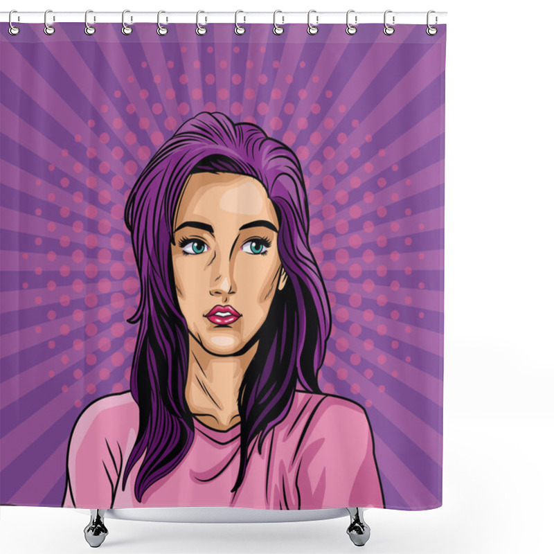 Personality  Fashion Woman Pop Art Cartoon Shower Curtains