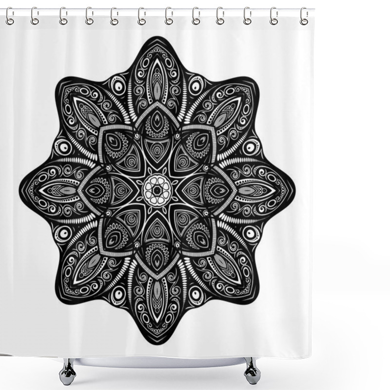 Personality  Beautiful Deco Black Mandala Shower Curtains