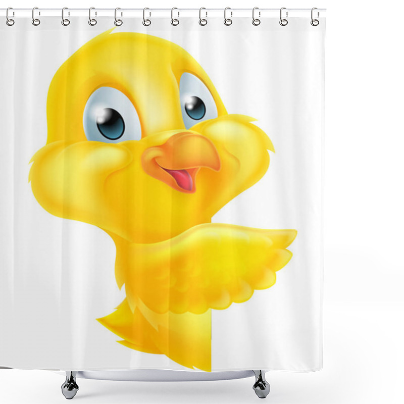 Personality  Pointing Easter Chick Shower Curtains