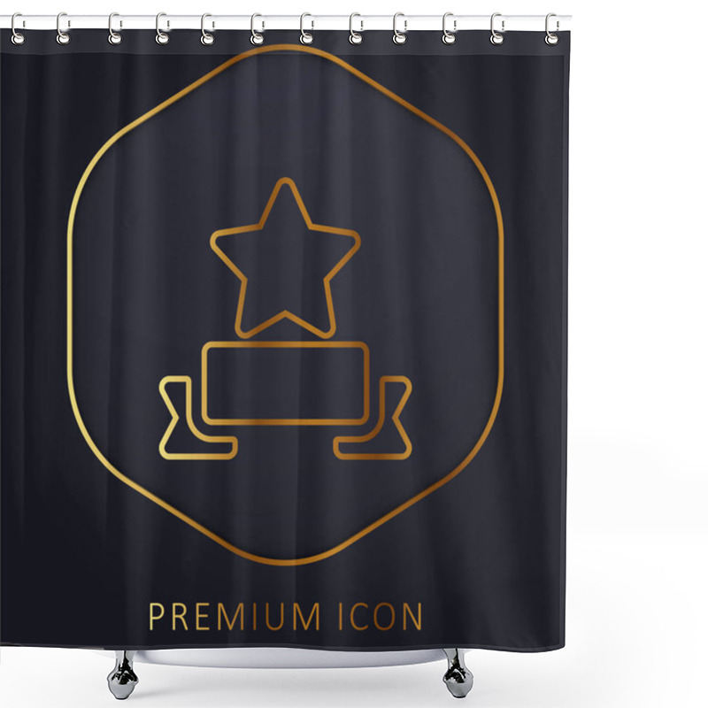 Personality  Award Golden Line Premium Logo Or Icon Shower Curtains