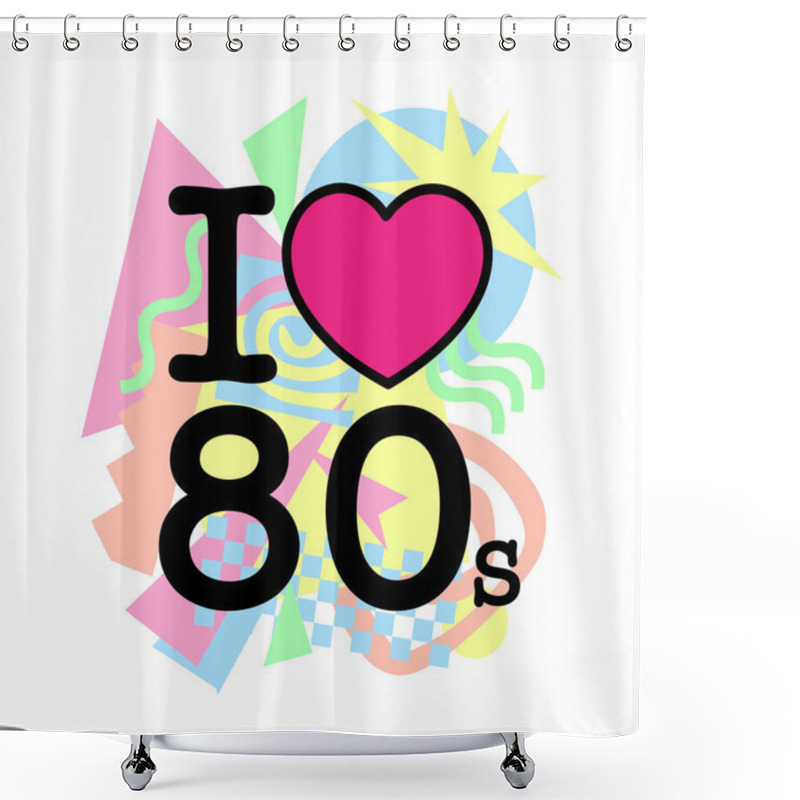 Personality  I Love 80's Old Style Shower Curtains