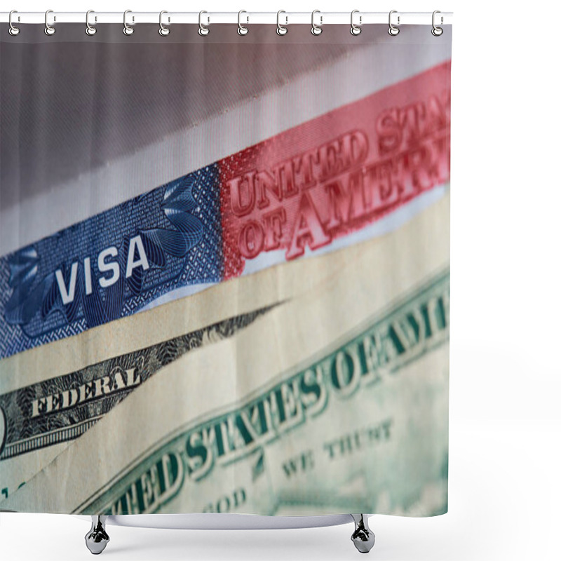 Personality  American Visa In Passport Shower Curtains