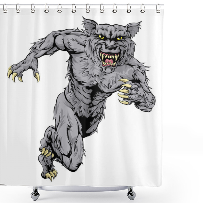 Personality  Werewolf Wolf Sports Mascot Running Shower Curtains