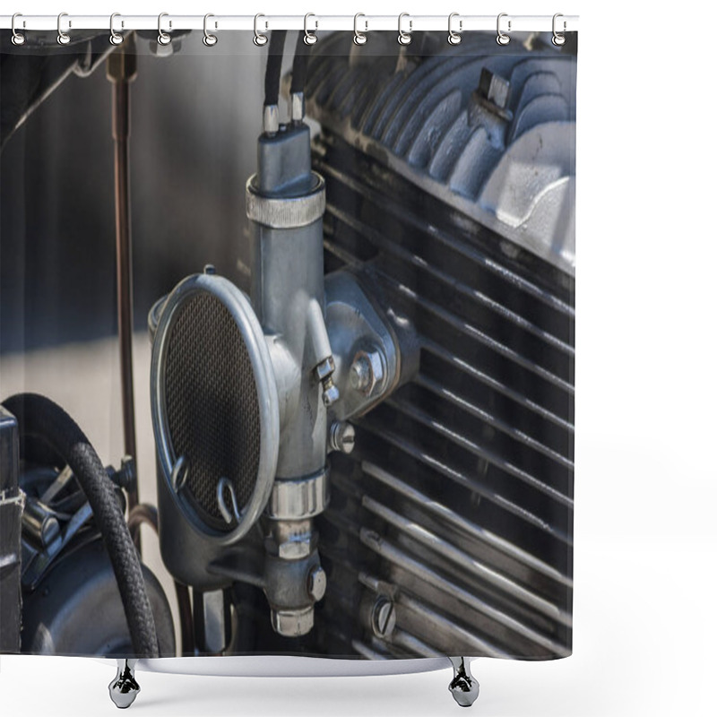 Personality  Old Motor And Its Carburetor Shower Curtains