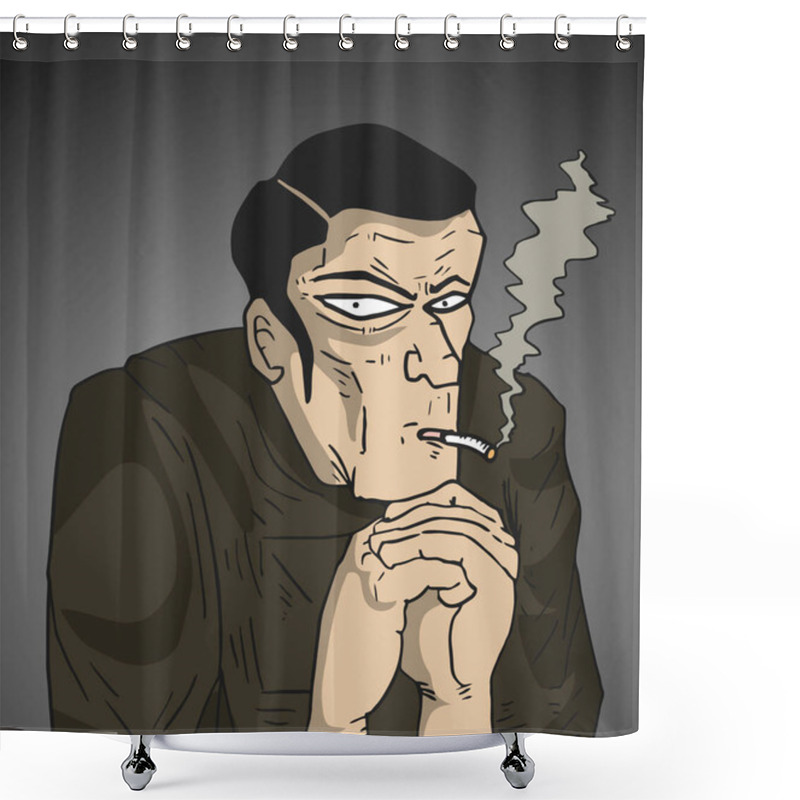 Personality  Hard Man Vector Illustration Shower Curtains