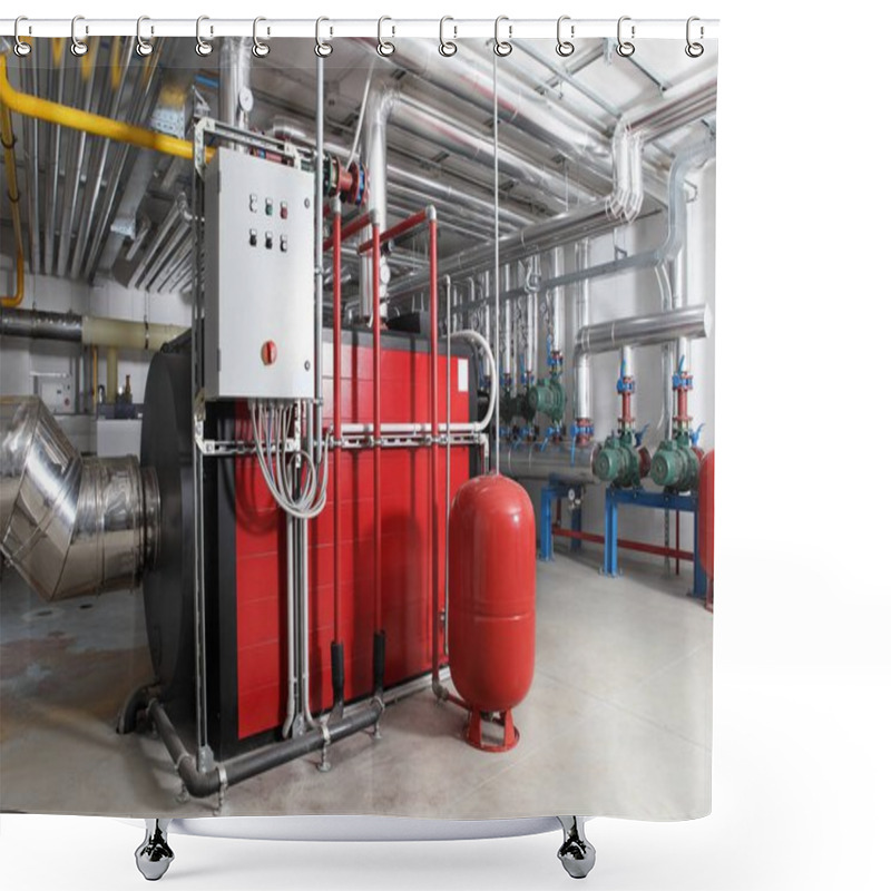 Personality  Central Heating And Cooling System Control In A Boiler Room Shower Curtains