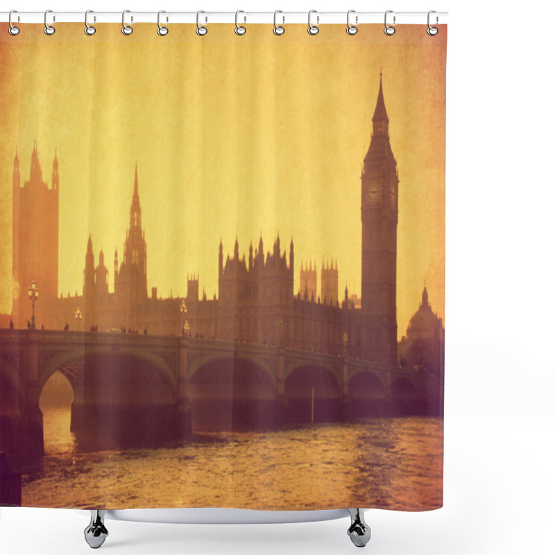 Personality  Buildings Of Parliament With Big Ben Tower Shower Curtains