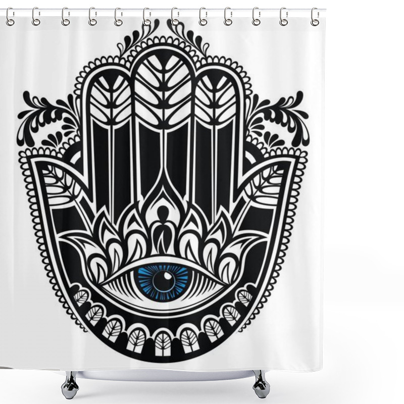 Personality  Hamsa, Hand Of Fatima, Vector Illustration Shower Curtains