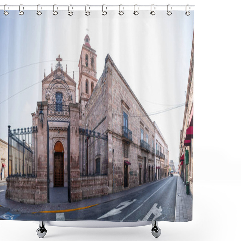 Personality  The Old Templo De La Cruz At Mid Day, In The Mexican City Of Morelia, Michoacan State, Mexico Shower Curtains