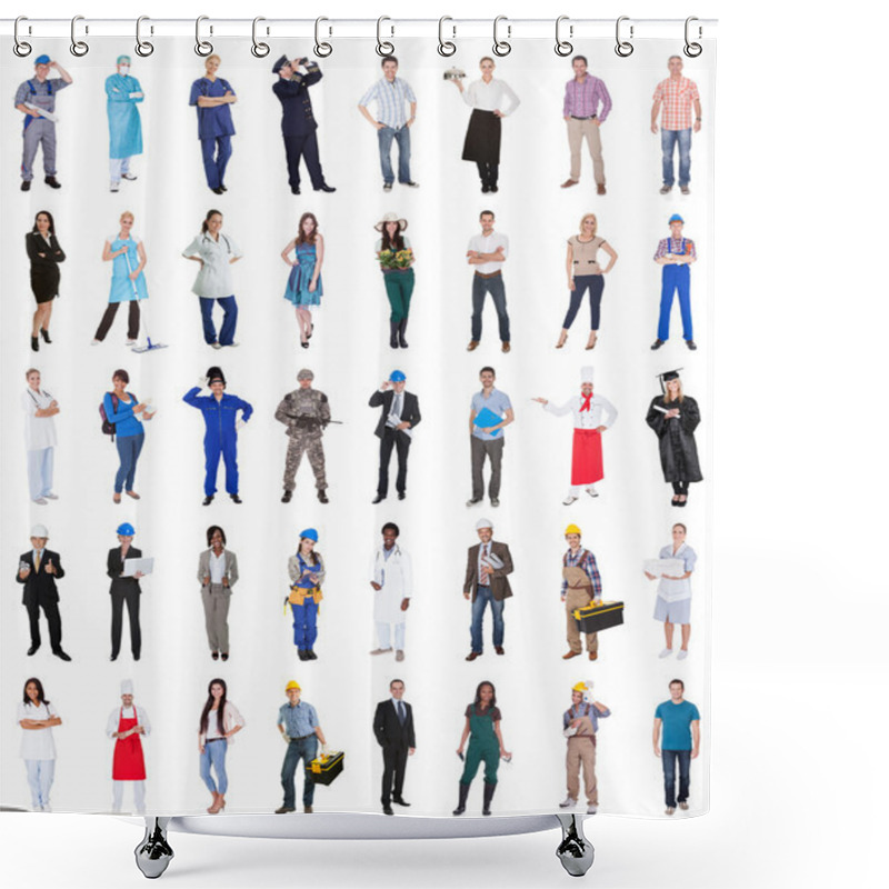 Personality  Group Of People From Various Professions Shower Curtains