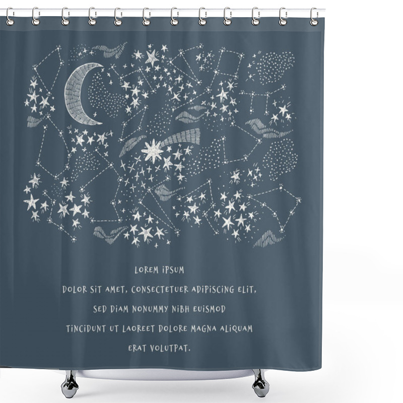 Personality  Stary Sky And Constellation Shower Curtains