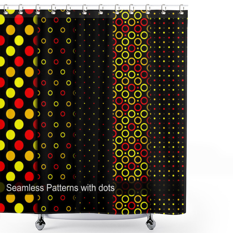 Personality  Collection Of Dotted Seamless Patterns. Shower Curtains