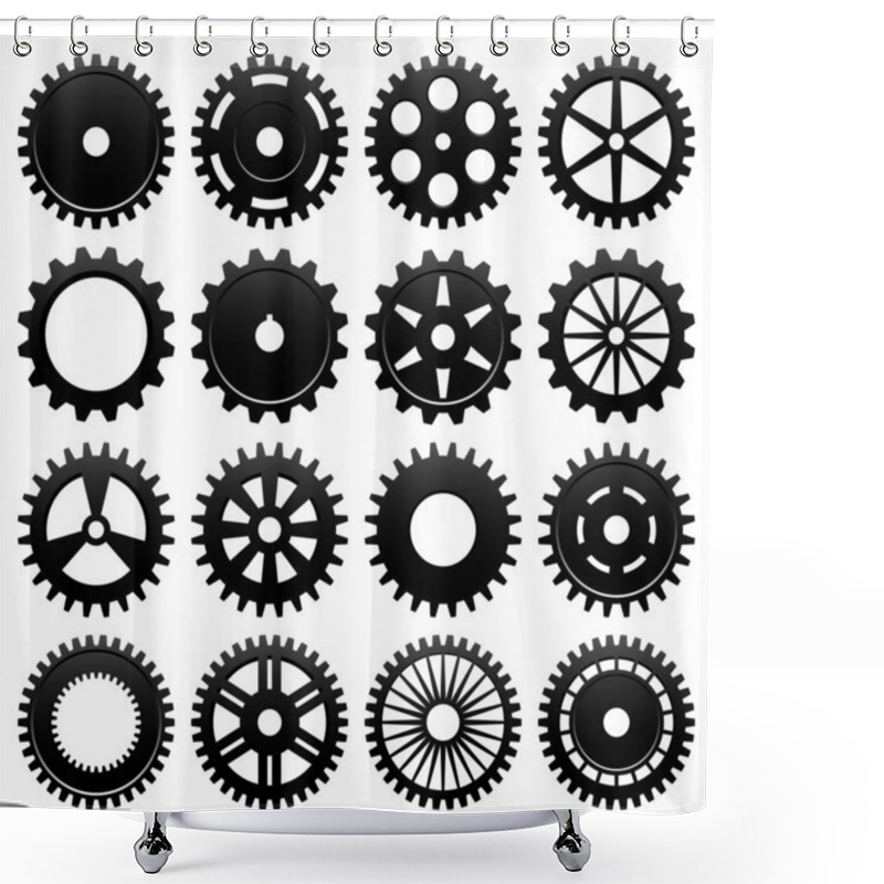 Personality  Machine Gear Wheel Cogwheel Vector Shower Curtains