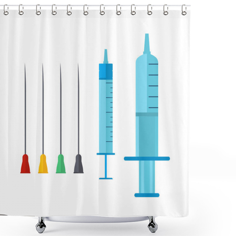 Personality  Syringe Needle Vector Illustration. Shower Curtains