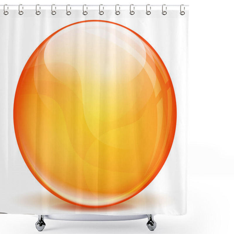 Personality  Vector Orange 3d Bubble Shower Curtains