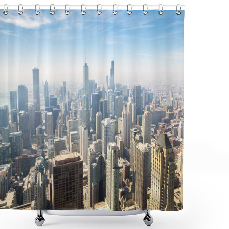 Personality  Chicago Aerial Shower Curtains