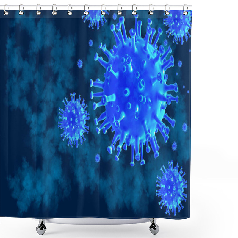 Personality  3D Rendering Of Viruses, Conceptual Illustration Shower Curtains