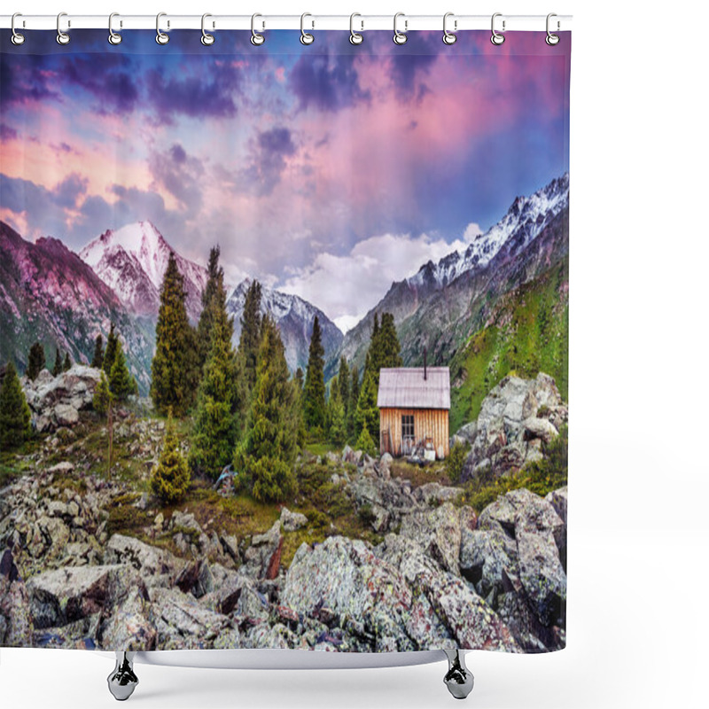 Personality  House In The Mountains Shower Curtains