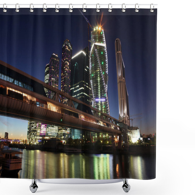 Personality  Beautiful Night View Skyscrapers City International Business Centre Shower Curtains