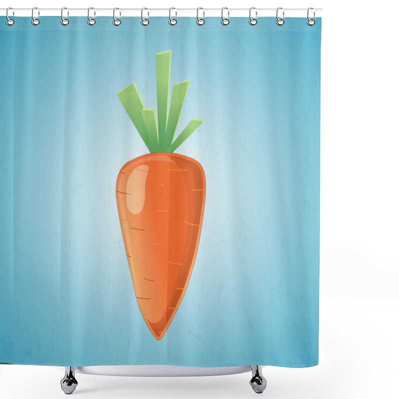 Personality  Carrot Vector Illustration On A Blue Background Shower Curtains