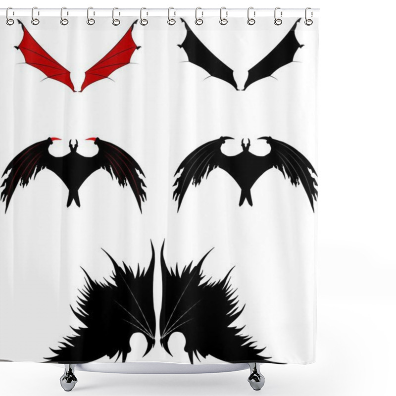 Personality  Dragon Wings In Silhouette Shower Curtains