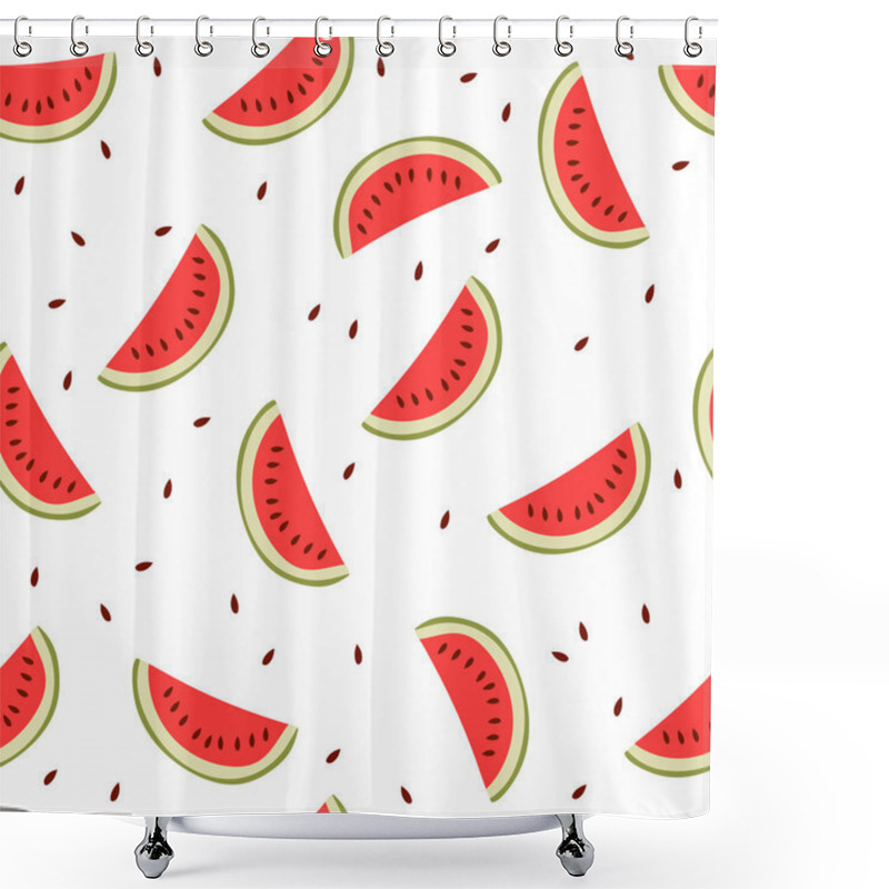 Personality  Cute Seamless Background With Watermelon Slices Shower Curtains