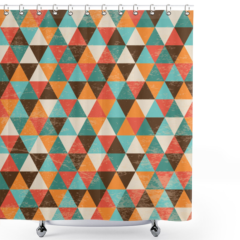 Personality  Seamless Geometric Triangle Background Shower Curtains