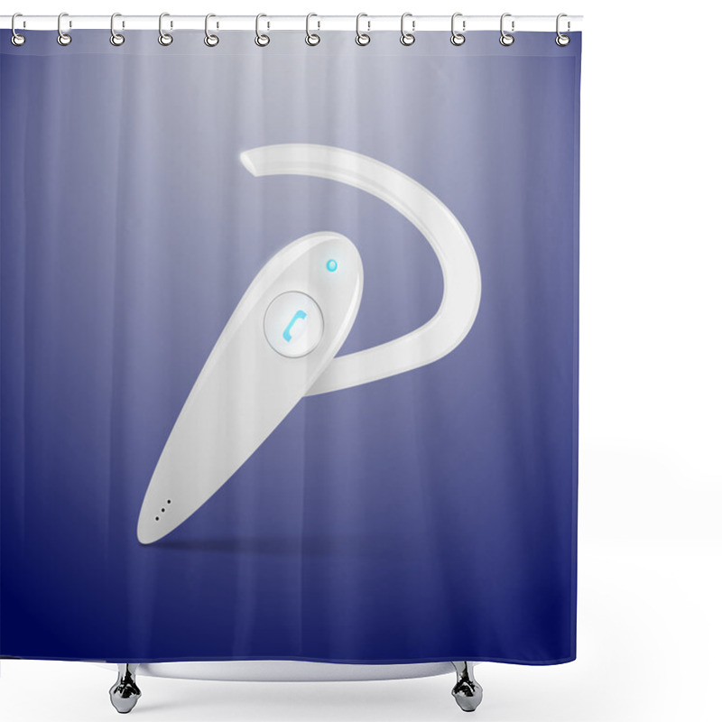 Personality  Vector White Wireless Headset, Mobile Communication Shower Curtains