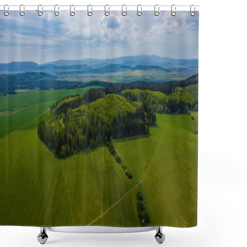 Personality  Aerial View Of Owl Mountains, Poland, Lower Silesia. Shower Curtains