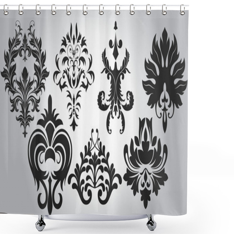 Personality  Stylish Flourish Elegant Damask Designs Shower Curtains