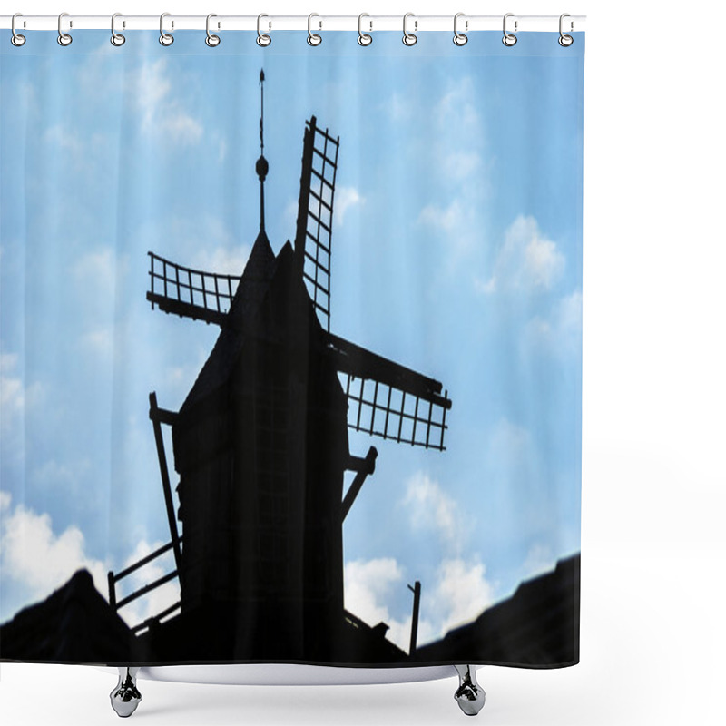 Personality  Old Mill Silhouette On Sunset Shower Curtains