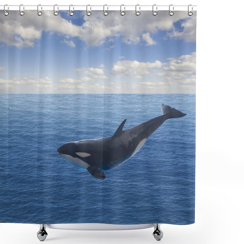 Personality  Jumping Killer Whale Shower Curtains