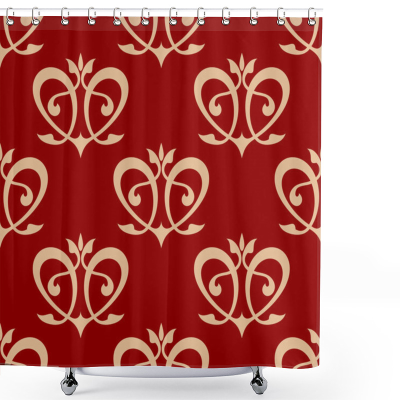 Personality  Swirling Hearts Seamless Background Pattern Shower Curtains