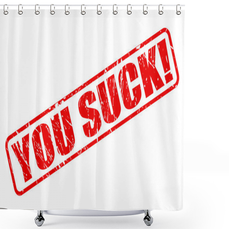 Personality  You Suck Red Stamp Text Shower Curtains