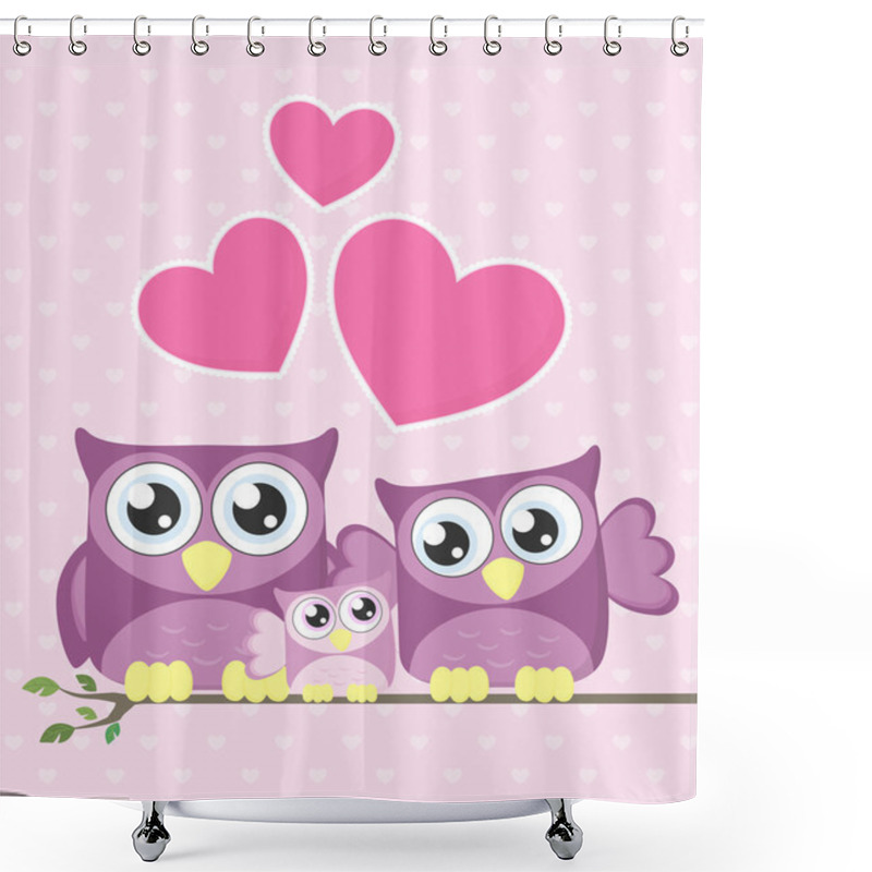 Personality  Owls Family Shower Curtains