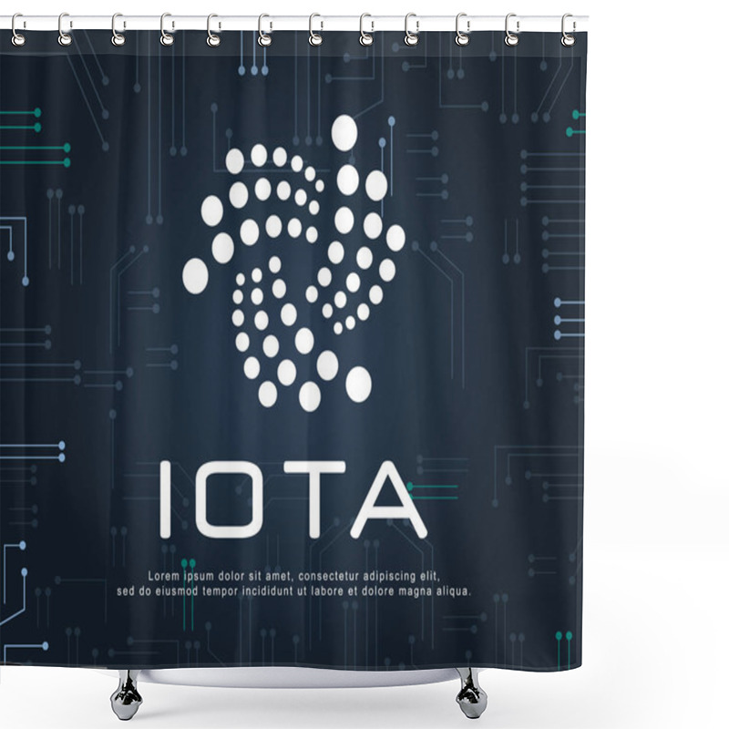 Personality  Design Blockchain IOTA Background Style Shower Curtains