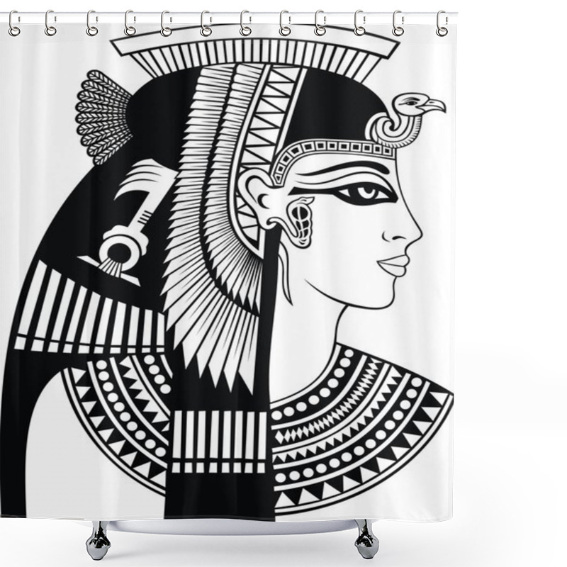 Personality  Detail Of Cleopatra Head Shower Curtains