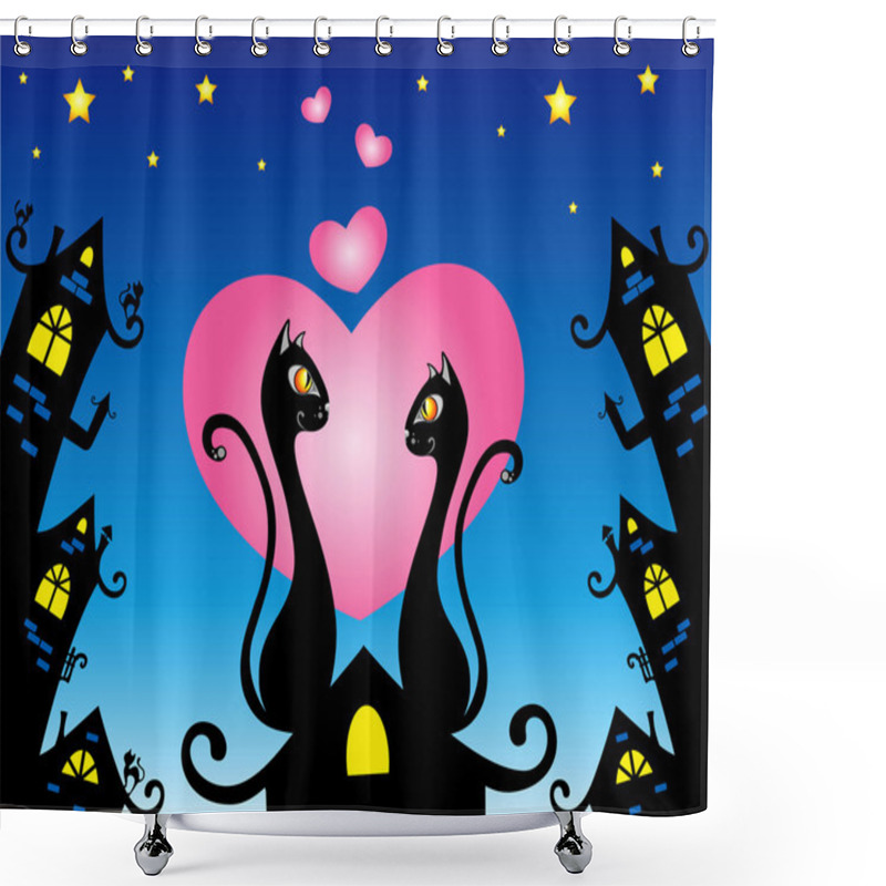 Personality  In Love Cats Shower Curtains