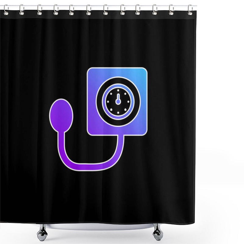 Personality  Blood Pressure Control Tool Blue Gradient Vector Icon Shower Curtains