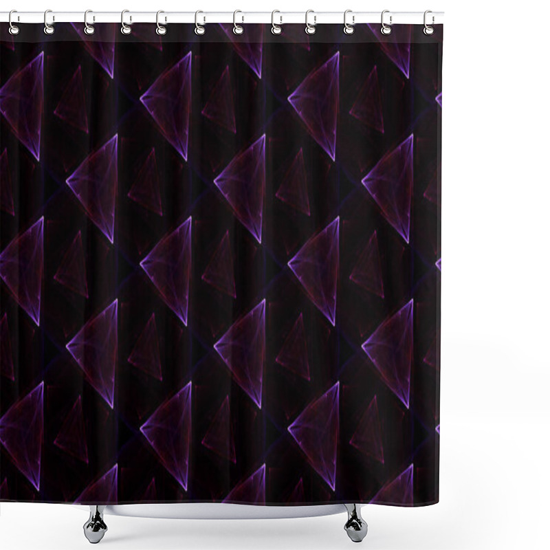 Personality  Unusual Seamless Gemstone Pattern On Black Background. Abstract Design Of Repeating Glowing Elements. Shower Curtains