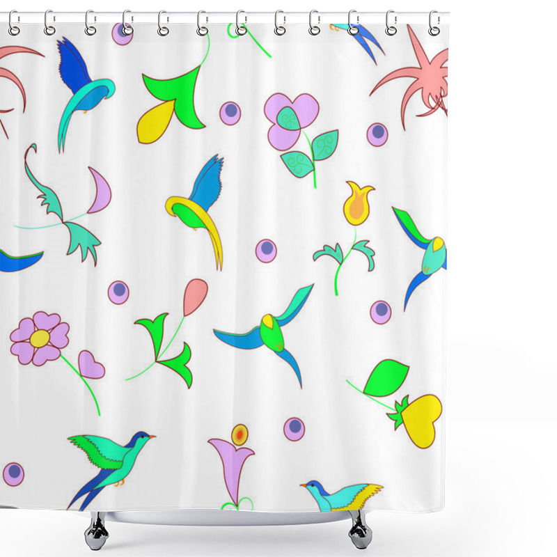 Personality  Birds Of Paradise Shower Curtains